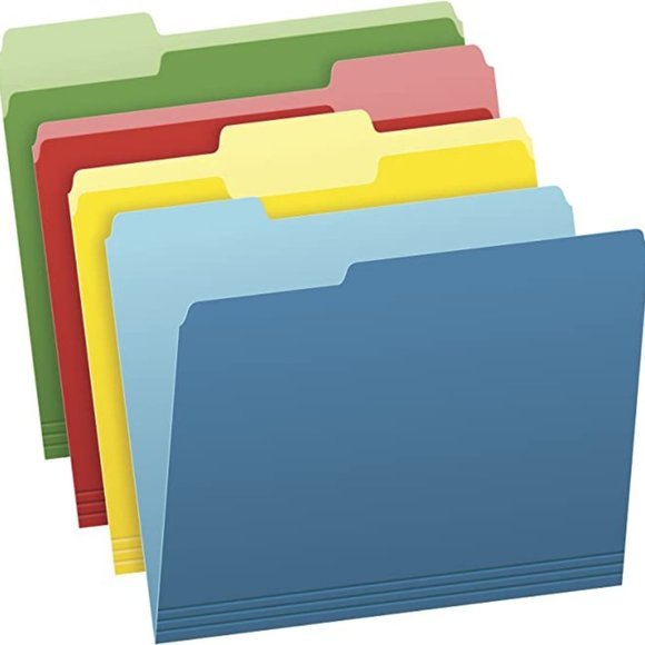 Pack of 36 Bright Green, Yellow, Red and Blue Letter Size File Folders - Picture 2 of 7